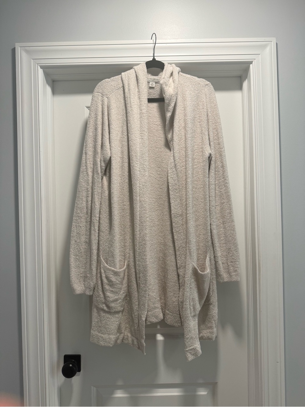 Barefoot Dreams Cream Open-Front Hooded Cardigan